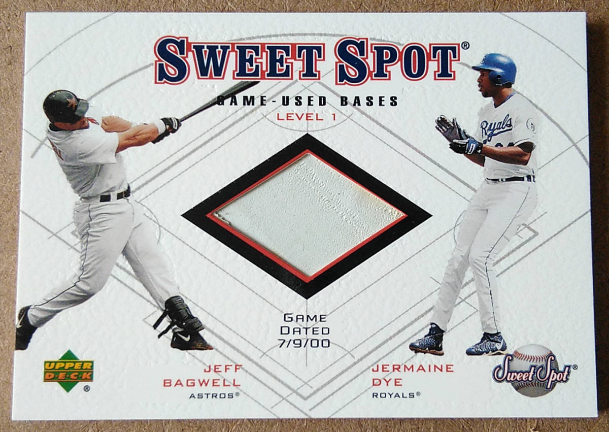 2001 Upper Deck Baseball Sweet Spot 「選手サイン入 試合使用球カード」2枚と「公式試合使用ベースカード」2枚_5