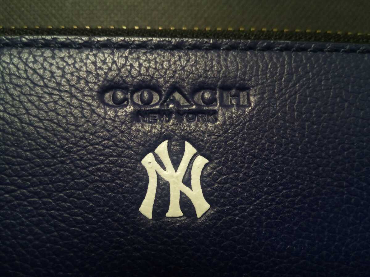 展示品購入未使用 COACH コーチ 長財布 ヤンキース コラボ 外箱 ケア 