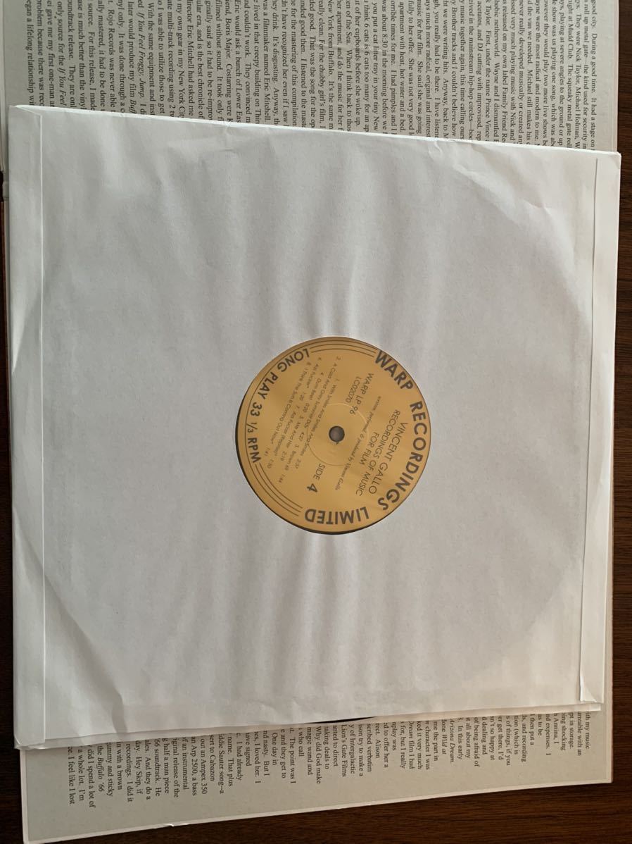 Vincent Music Gallo Recordings Film - Of For ⁄ of : – | When WARP
