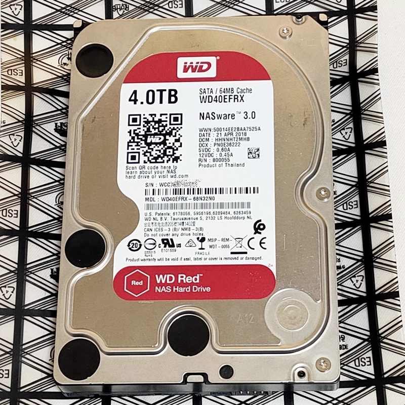 WD Red 4TB WD40EFRX 3000時間 RMA保証あり 【公式通販】