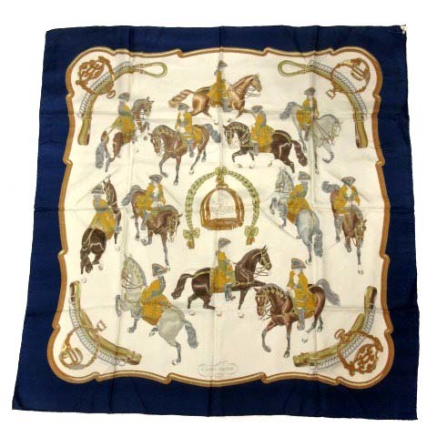 美品HERMES エルメス カレ90 REPRISE 乗馬風景 ボルドー系｜Yahoo