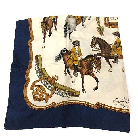 美品HERMES エルメス カレ90 REPRISE 乗馬風景 ボルドー系｜Yahoo