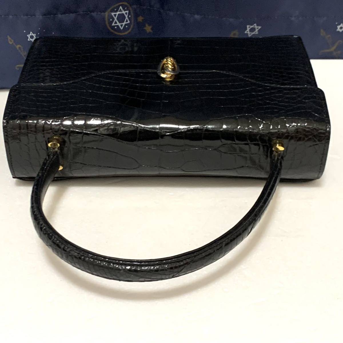 1スタ クロコダイル シャイニークロコ 金金具 ハンドバッグ 婦人バッグ 
