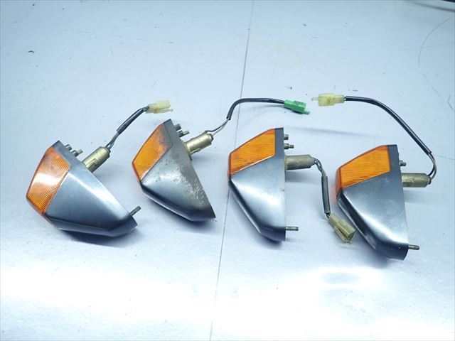 βCM02-1 カワサキ GPX750R ZX750F (S62年式) 純正 ウインカー レンズ 前後セット 傷・破損部有！