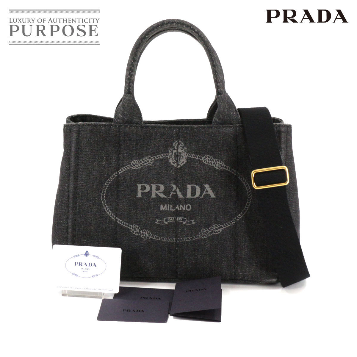 ミニ カナパ PRADA プラダ 2way デニム - 2WAYトート 1BG439 PRADA 