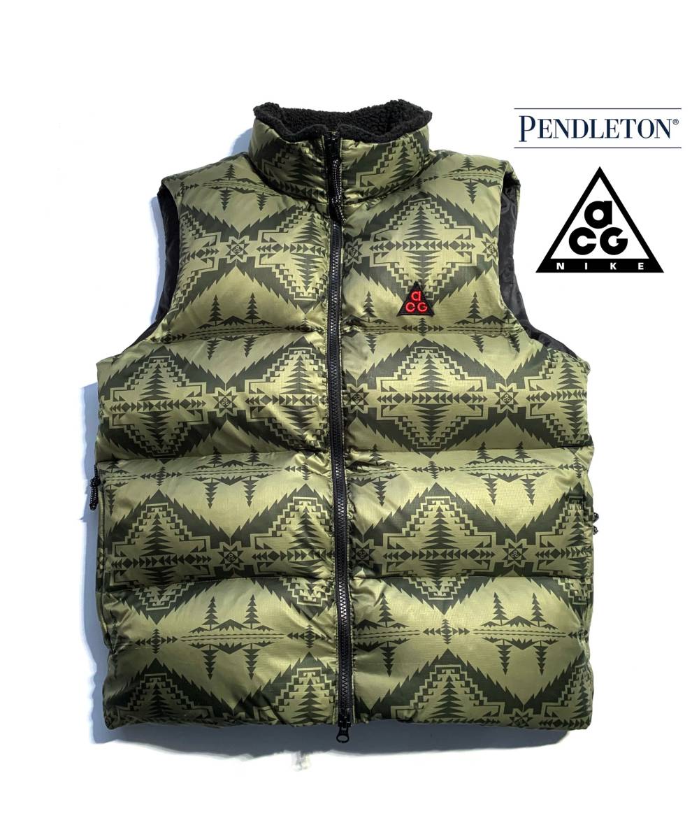 極希少【限定】ナイキ acg × ペンドルトン ダウンベスト M ボア 限定 良品 即完売 保温性抜群 チーフジョゼフ NIKE acg × PENDLETON