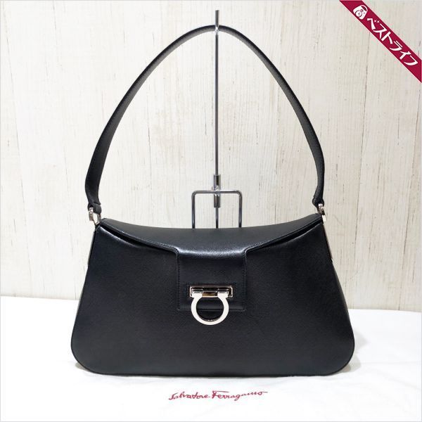 お得，高品質 フェラガモ ワンショルダーバッグ サフィアーノレザー ガンチー二金具 ブラック 001(かばん、バッグ)｜売買されたオークション情報、yahooの商品情報をアーカイブ公開 - オークファン かばん、バッグ