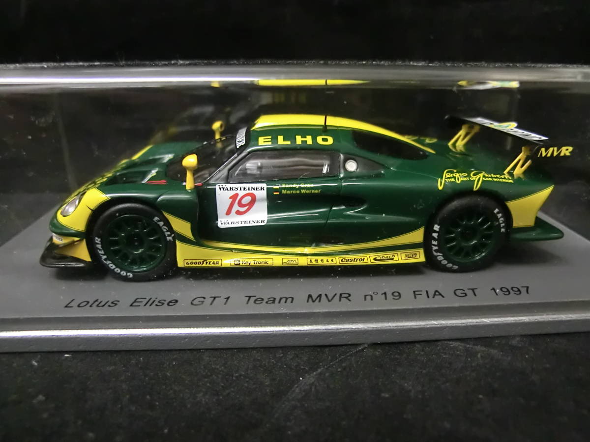 1/43　ロータス　エリーゼ　GT1　Team MVR　FIA　GT　1997　＃19 GT1 Lotus Elise -「elise gt1」(ミニカー) の落札相場・落札価格