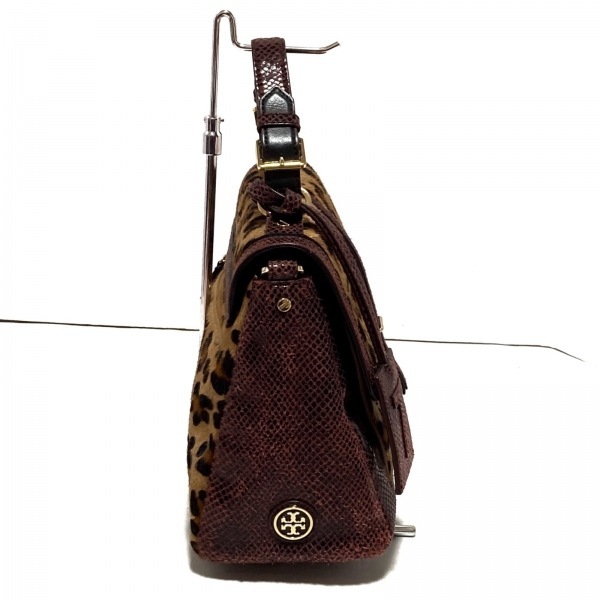 トリーバーチ TORY BURCH ハンドバッグ - ハラコ×パイソン ベージュ 