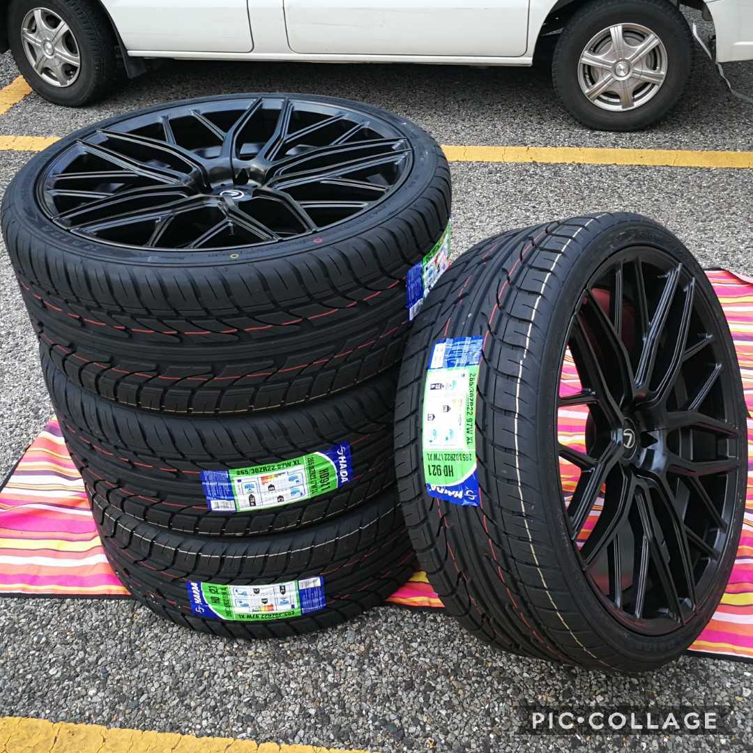 新品 タイヤホイール4本セット レクサス トヨタ ハリアー ヴァンガード NX MBK 22インチ タイヤ付き265/30R22 265/30R22 