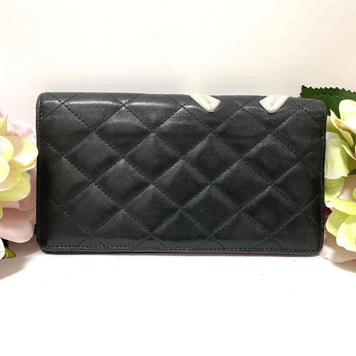 カンボンライン CHANEL シャネル ココマーク 長財布 ブラック - 財布