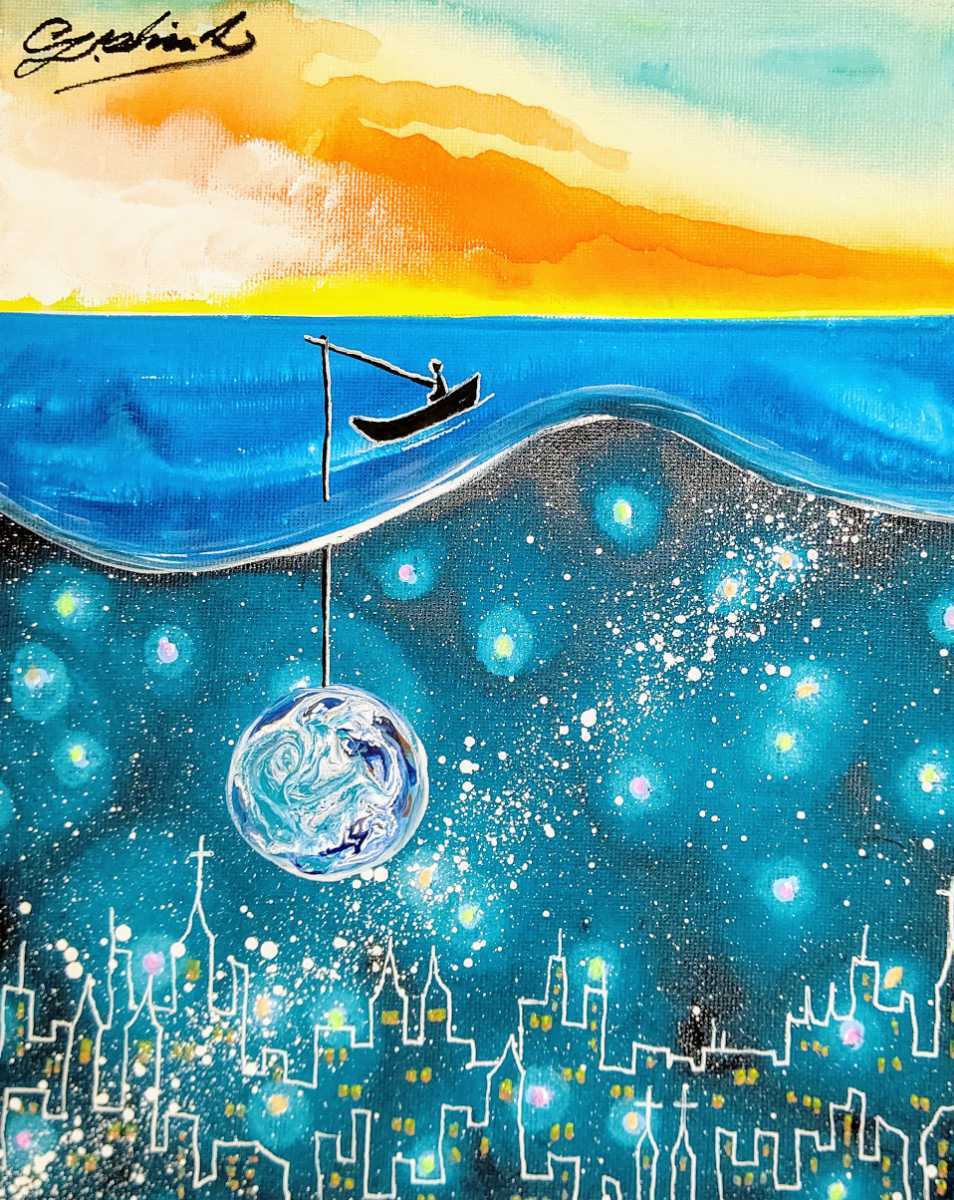 Yahoo!オークション - 真作 原画 絵画 新藤淑子星空のハイウェイ1点物