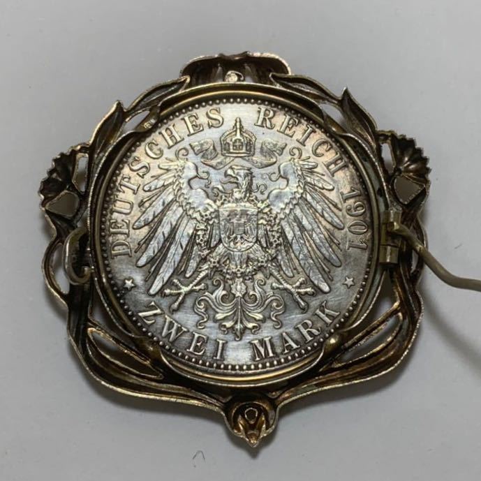 △ドイツ 1901 ヴィルヘルム2世 プロイセン王国 建国200年 2マルク銀貨