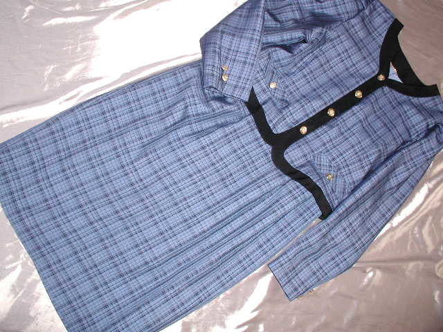 497 レトロ ワンピース スーツ風 ブルーチェック レディースファッション 売買されたオークション情報 Yahooの商品情報をアーカイブ公開 オークファン Aucfan Com