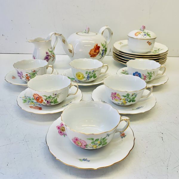 C422-I25-1149 【未使用】 Meissen マイセン ベーシックフラワー 茶器 