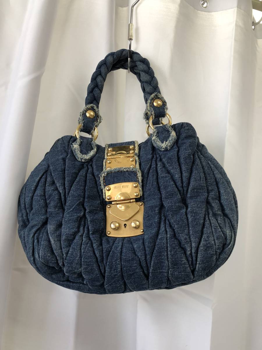 miumiu(ミュウミュウ) デニムバッグ 青 デニム miu ミュウミュウ