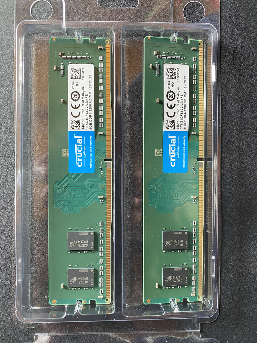 Crucial DDR4-3200 8GB×2枚 crucial デスクトップパソコン用 メモリーカード 8GB 2枚 DDR4-3200