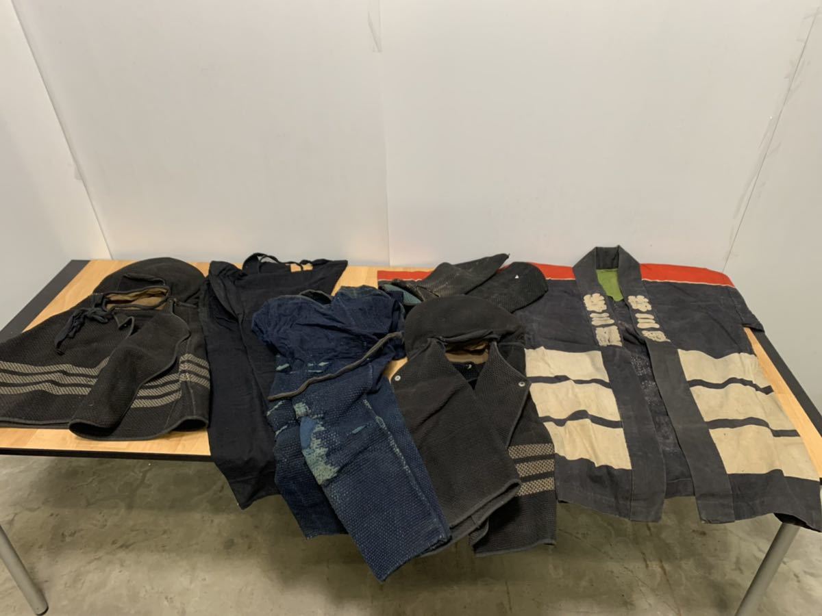 S639）時代物 第三纏 消防団 消防服 刺子 半纏 火消し 木綿 古布 古裂 