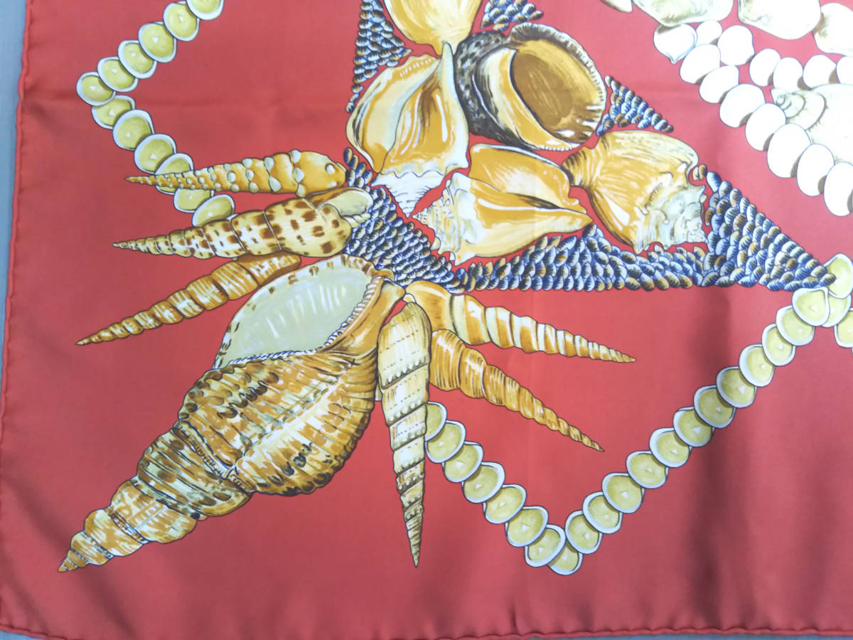 HERMES エルメス 大判スカーフ カレ90 Rocaille ロカイユ 貝殻 シェル