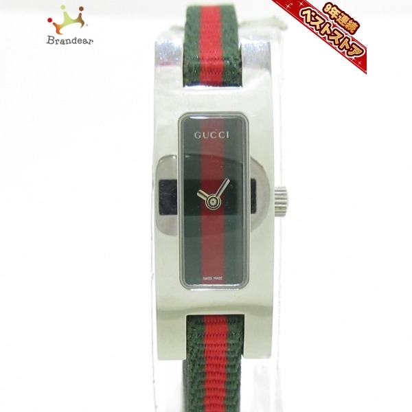GUCCI(グッチ) 腕時計■美品 シェリー 3900L レディース グリーン×レッド
