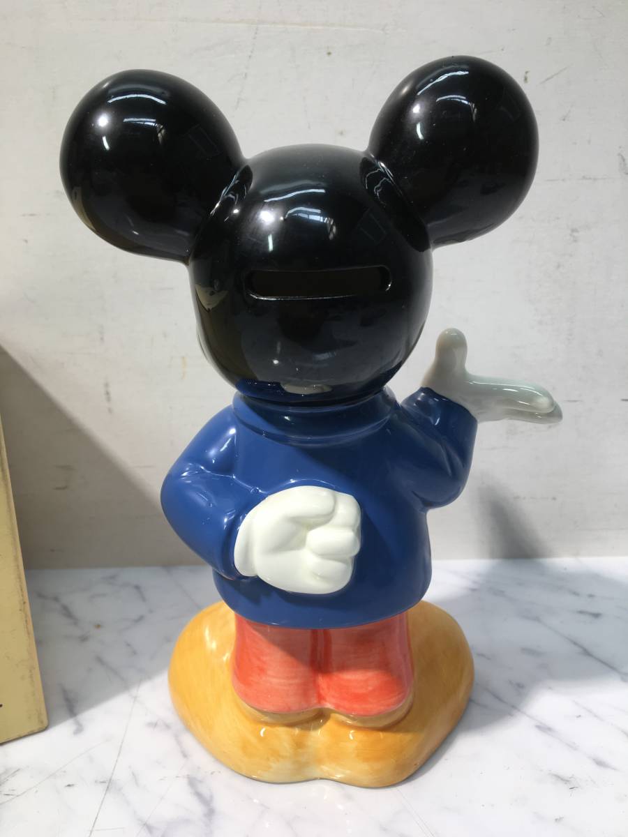 昭和レトロ☆陶器貯金箱 6☆NICHITEN Disney /ミッキーマウス 高さ18cm