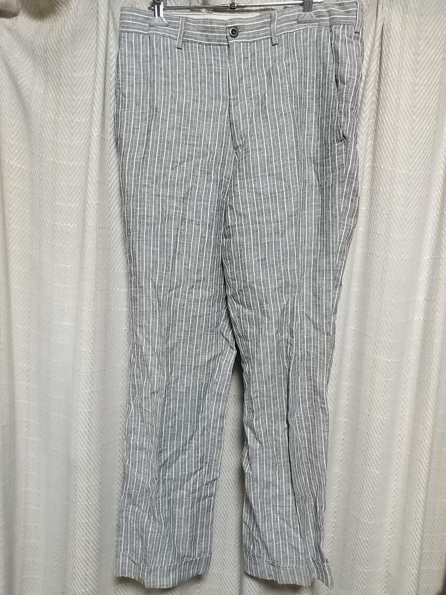 ETRO MILANO ストライプパンツ サイズ46 エトロ ミラノ インポートブランド イタリア製 スラックス PANTS MADE IN ITALY メンズ 中古 ETRO エトロ ストライプ スーツセットアップ 0 ロゴストライプ