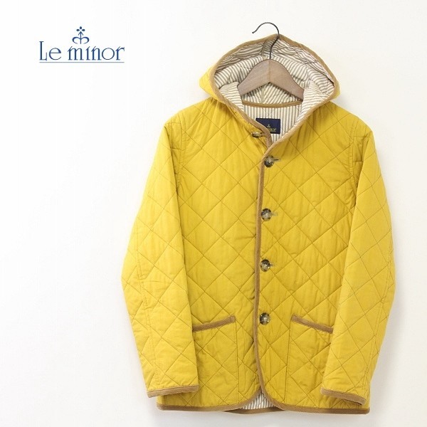 □Le Minor/ルミノア キルティング フード ジャケット コート イエロー 