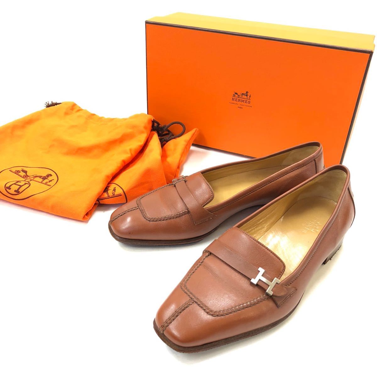FN3728S1000円スタート!!HERMES⁄エルメス ブラウン レザー FN3728S1000円スタート!!HERMES⁄エルメス ブラウン レザー