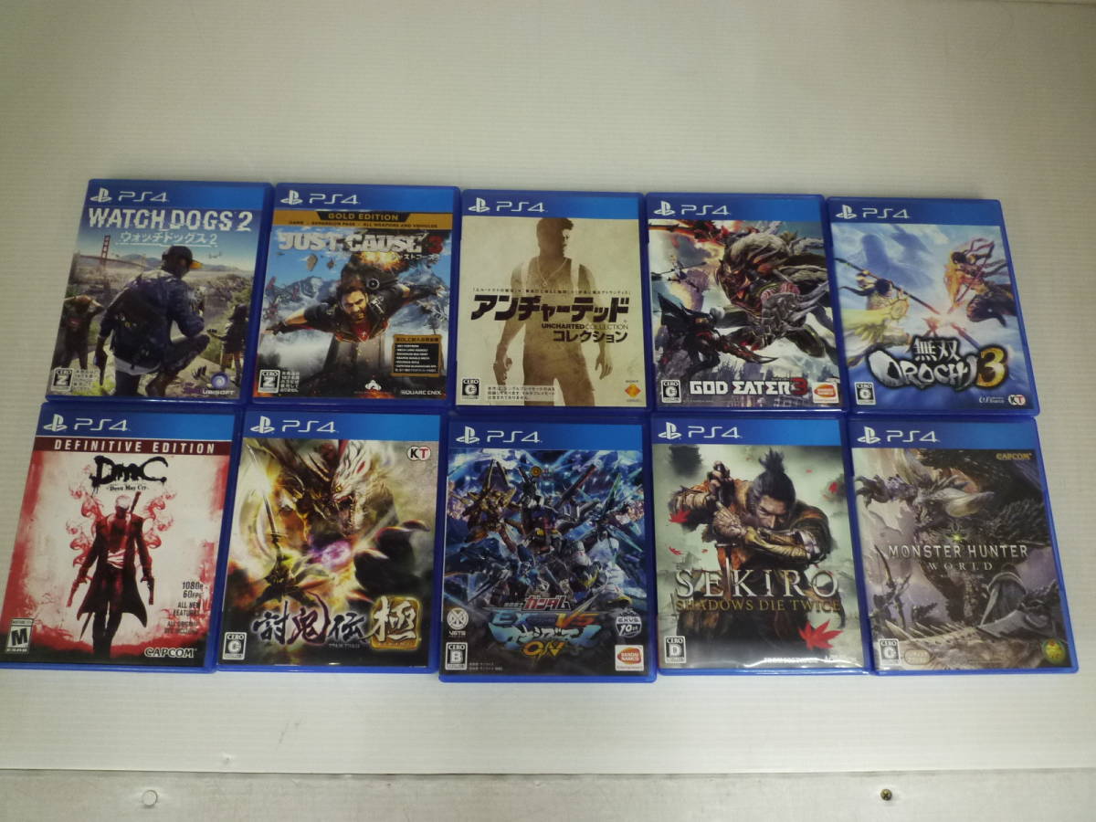 ジャンク PS4ソフト10本セット モンハン・アンチャーテッドなど 海外版