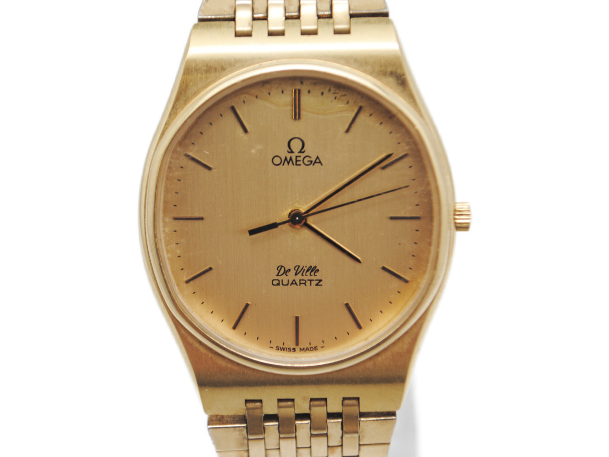中古品]【OMEGA】オメガ DEVILLE デビル ゴールドカラー ゴールド文字 