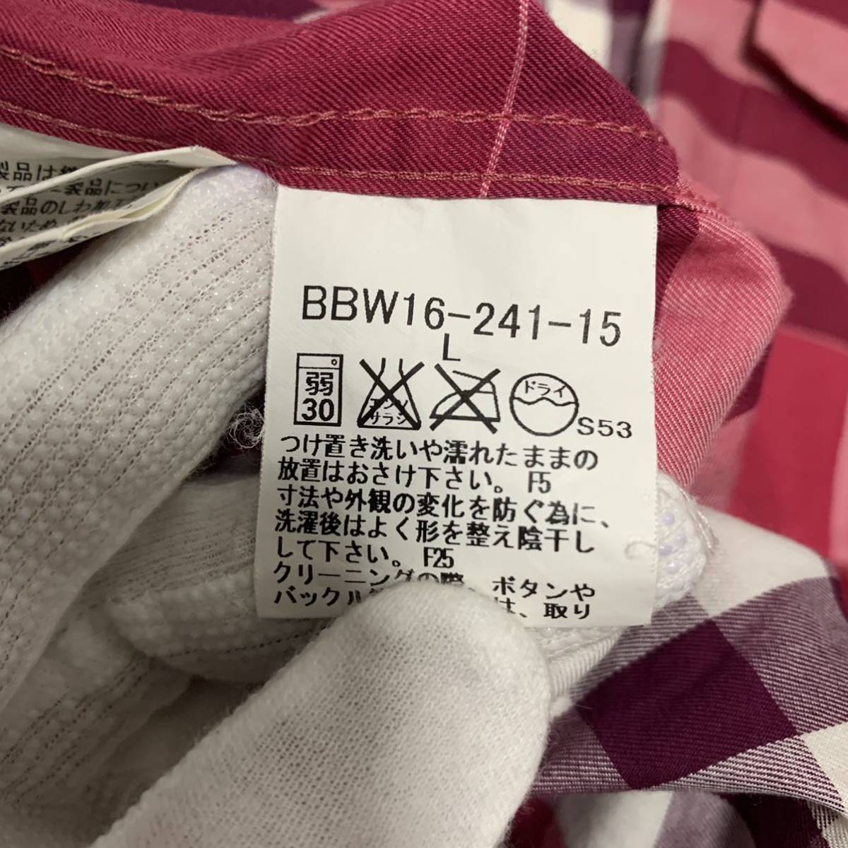 美品 バーバリーロンドン (L) Y 長袖シャツ ノバチェック ピンク 春色