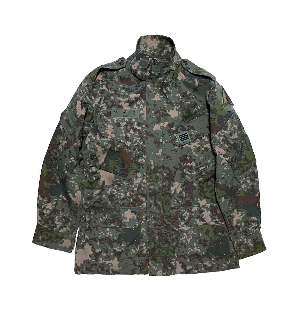 韓国軍 迷彩 実物 肩章 階級章 韓国 韓国軍 ワッペン付き デジカモ