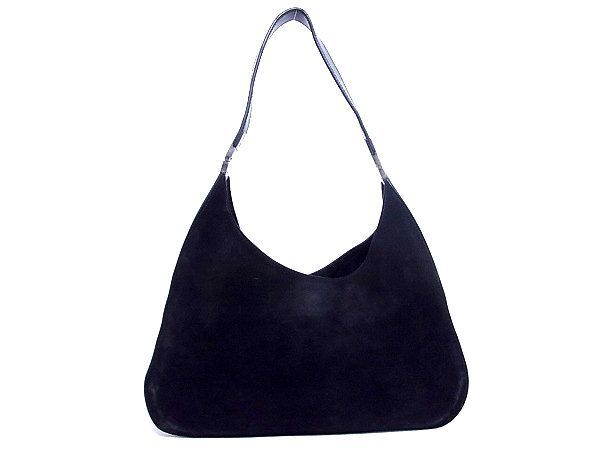 1円 GUCCI グッチ 001 3767 002058 ロゴ スエード×レザー シルバー金具 
