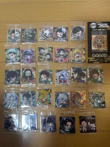 【送料無料・新品】鬼滅の刃 ディフォルメ シール ウエハース 極レア　2種　全27種　其ノ一　コンプ　極レア　煉獄杏寿郎付　1円スタート