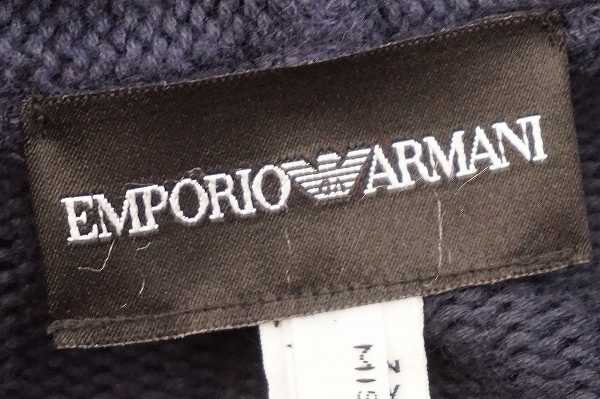#wnc エンポリオアルマーニ EMPORIOARMANI パーカー ニット S 紺 ジップニット ダブルジップ メンズ [568141]