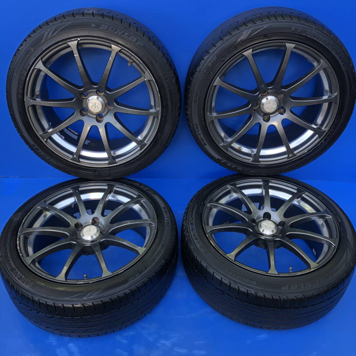 No.0166 17インチ　7.5J +40 PCD100 5穴　215/45R17 ダンロップ　KREUZER SERIES X