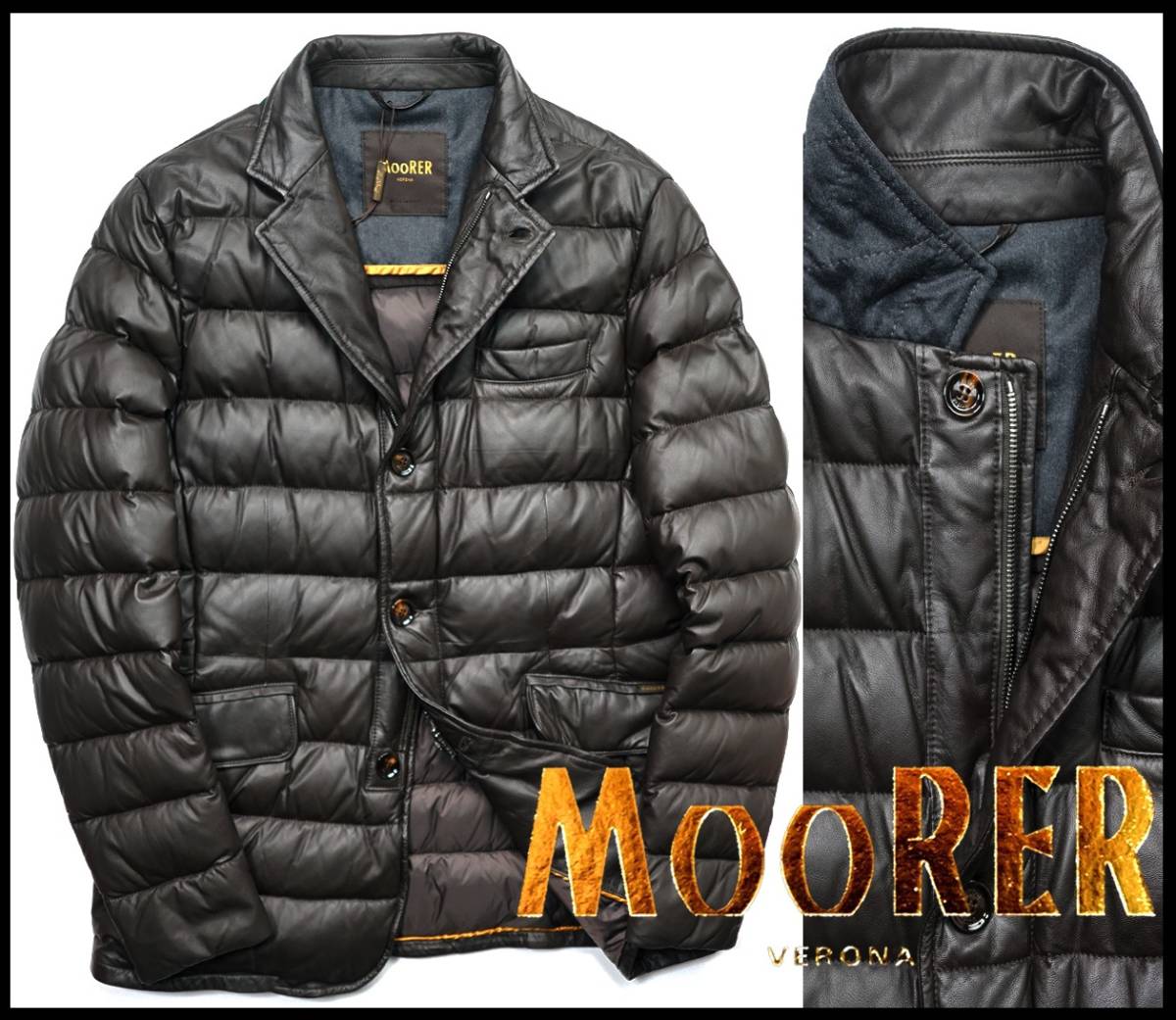 新品72万【ムーレーMOORER】最高級のレザー触感/紳士の頂点/ラムレザー 