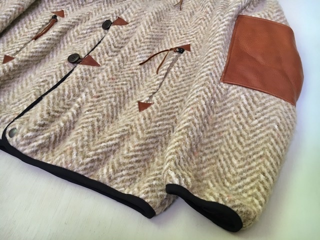 KAPITAL ヘリンボーン フリース ダッフル フード コート リバーシブル