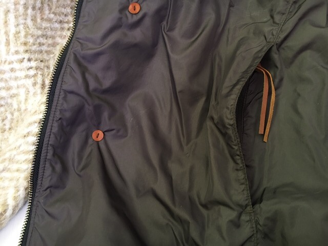 KAPITAL ヘリンボーン フリース ダッフル フード コート リバーシブル