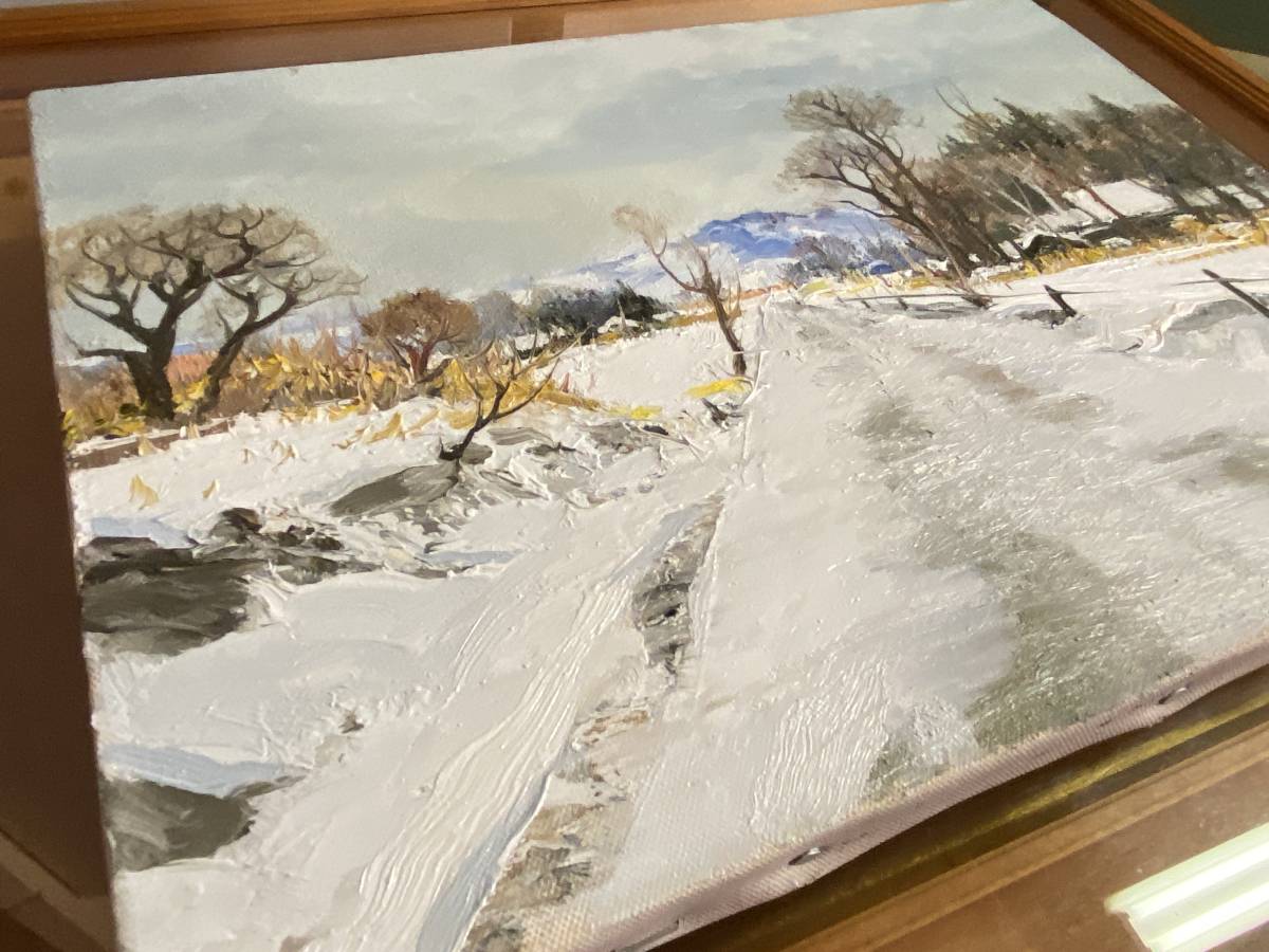 塗師祥一郎 「雪道」 油彩画 絵画【真作】 【公式通販】