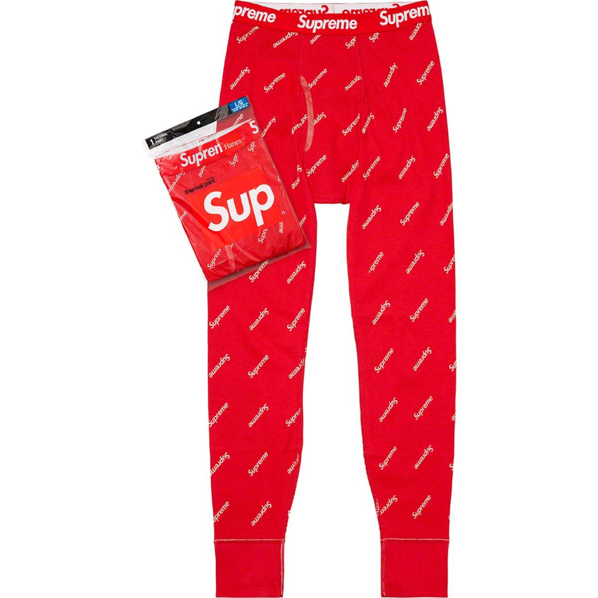 新作，大人気 Sサイズ Supreme Hanes Thermal Pant Red シュプリーム ヘインズ サーマル パンツ レッド 赤(ボトムス)｜売買されたオークション情報、yahooの商品情報をアーカイブ公開 - オークファン 男性用