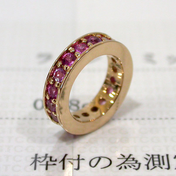 S1290 ☆ K18PG 天然コランダム ピンクサファイア 0.78ct ピンク 