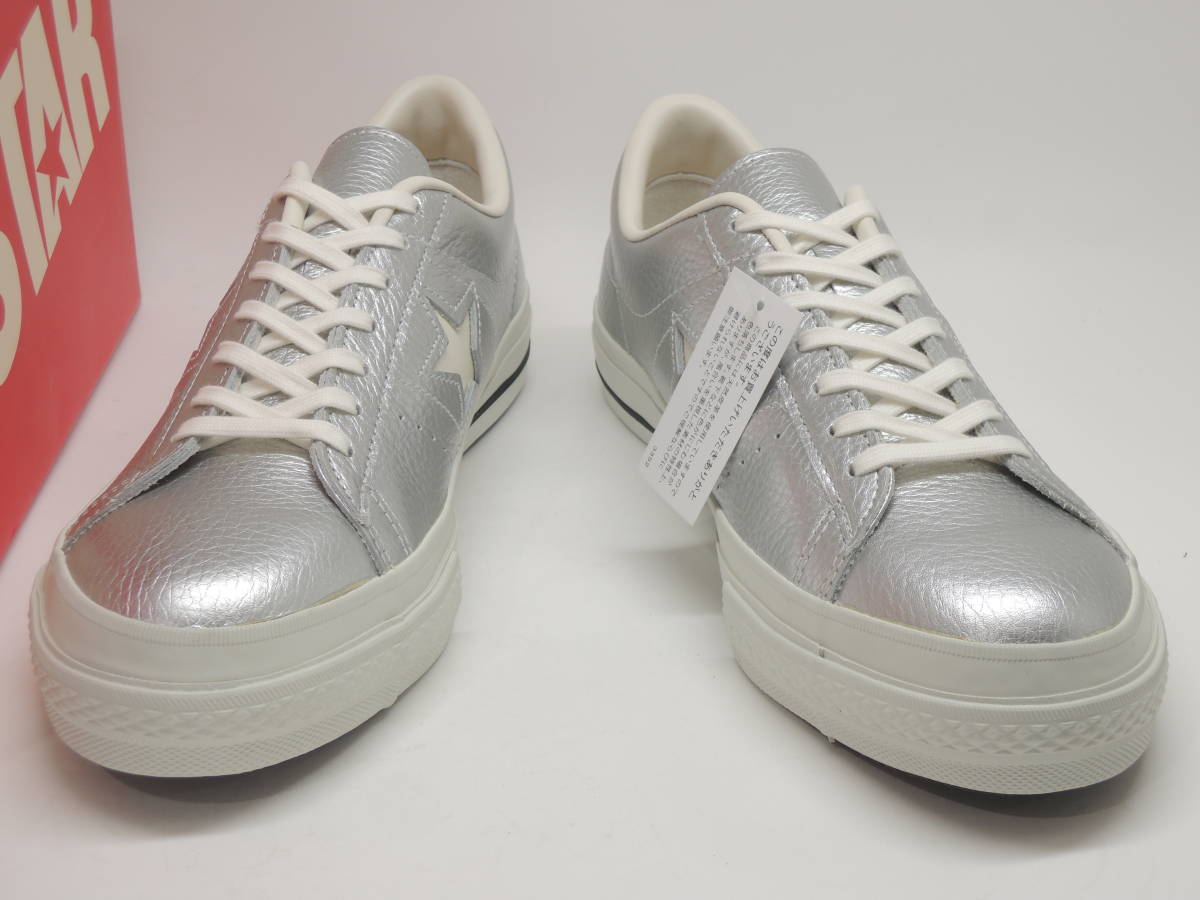 即決!未使用! 日本製 CONVERSE ONE STAR J METALLIC SILVER サイズ 