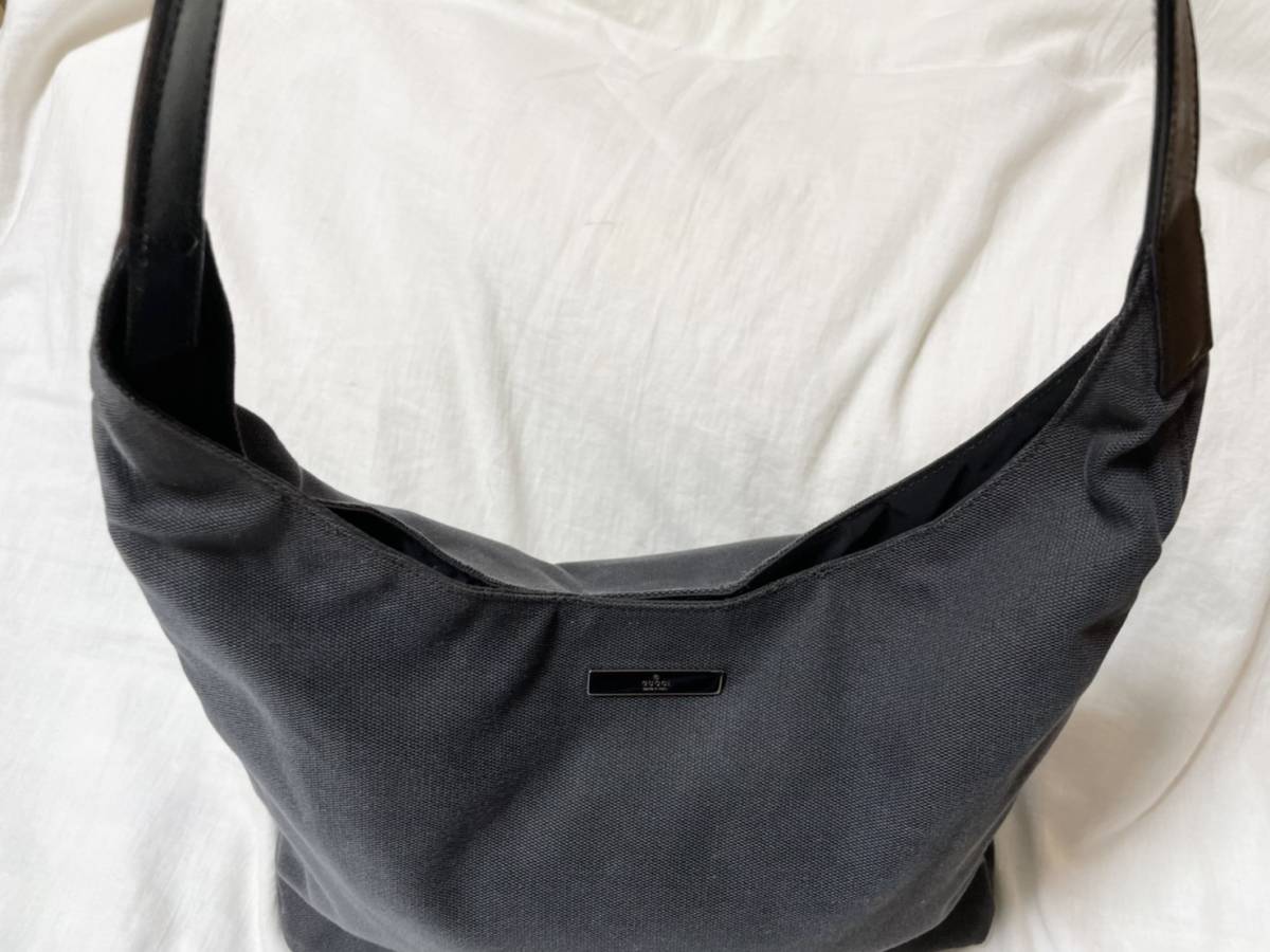 1円 □美品□ GUCCI グッチ 001 3297 ナイロンキャンバス×レザー ワン 