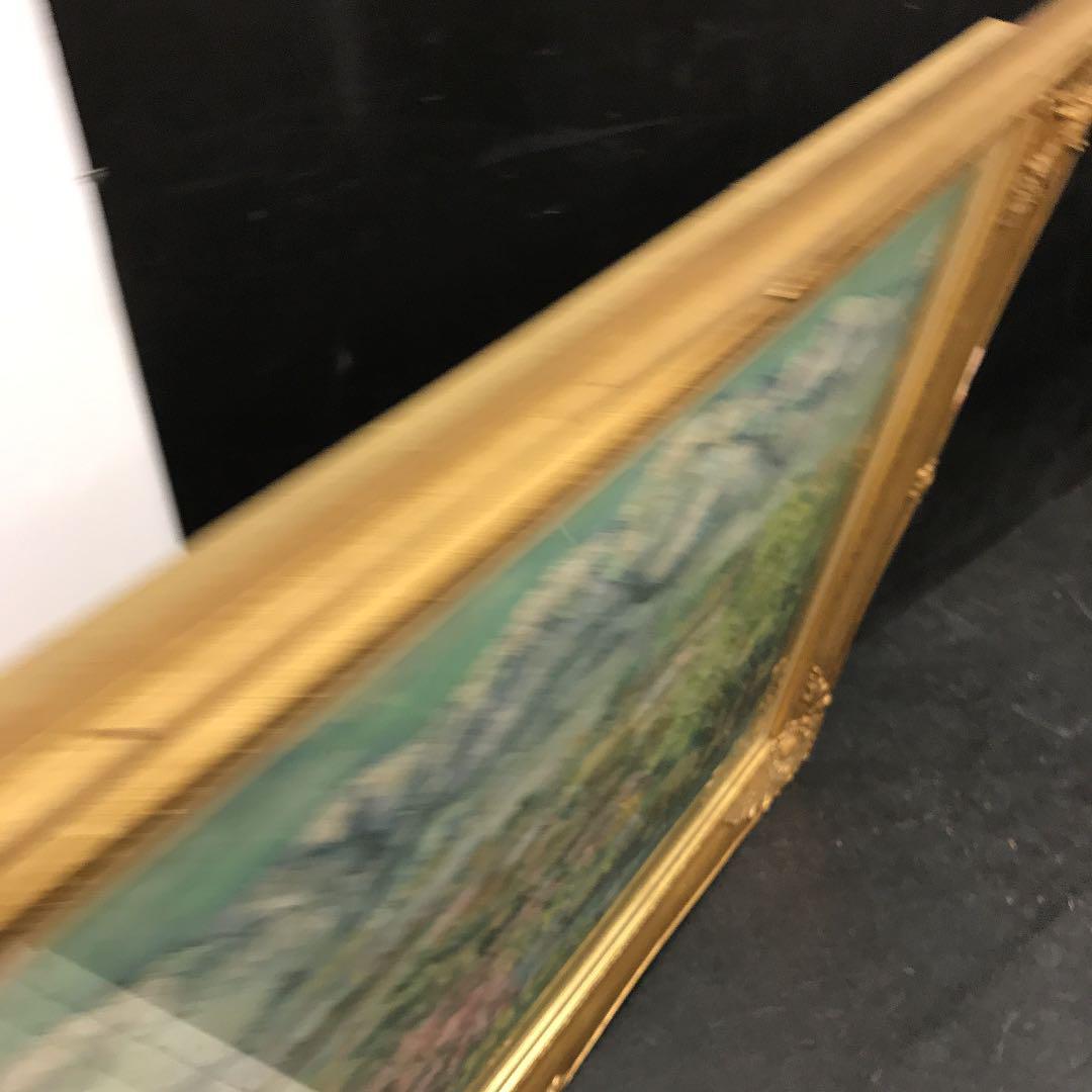 アンティーク 絵画 油絵 油彩画 額縁 桜 山林 森林 春 風景画 Fuji K 飾り物 ビンテージ ヴィンテージ 昭和レトロ レトロ _7