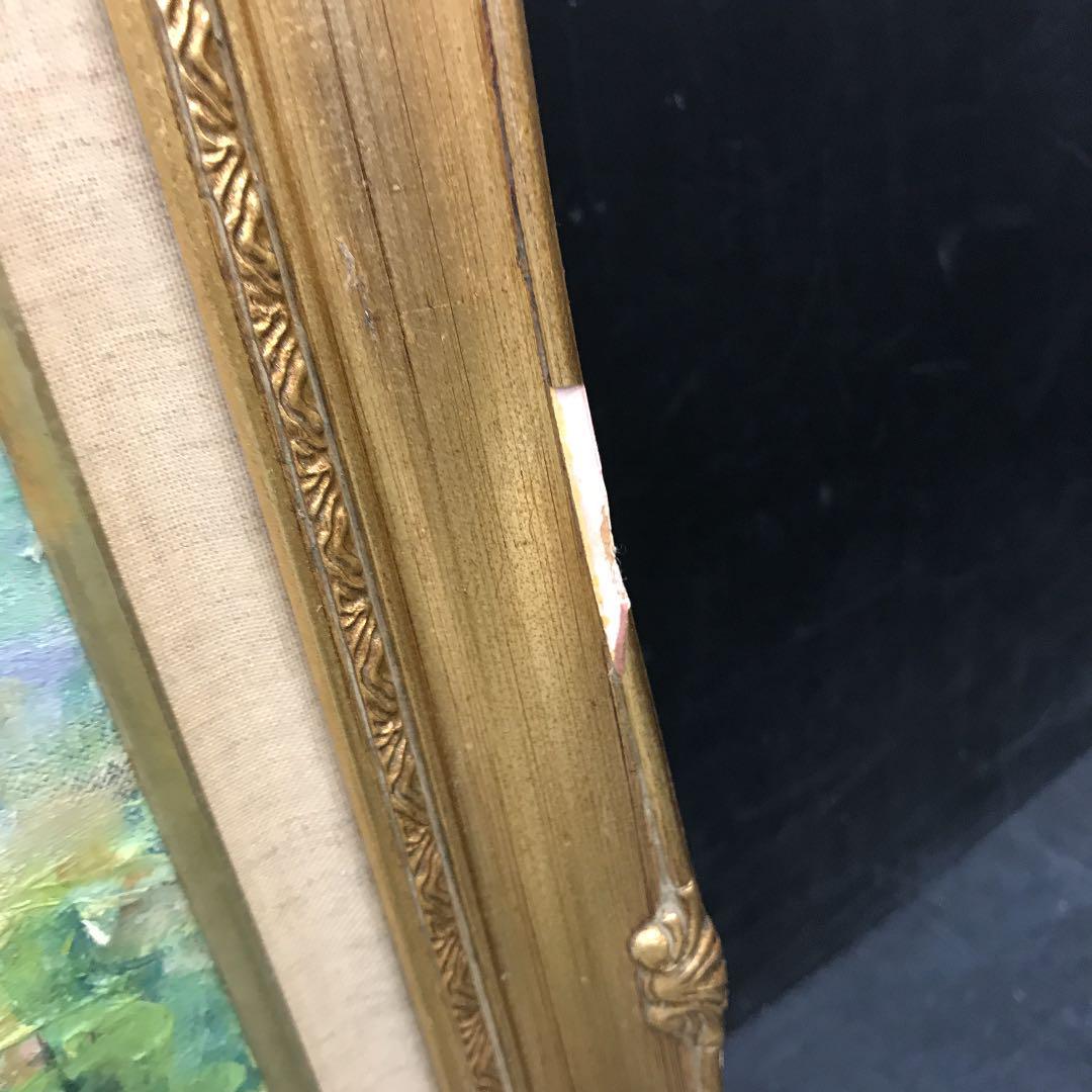 アンティーク 絵画 油絵 油彩画 額縁 桜 山林 森林 春 風景画 Fuji K 飾り物 ビンテージ ヴィンテージ 昭和レトロ レトロ _8