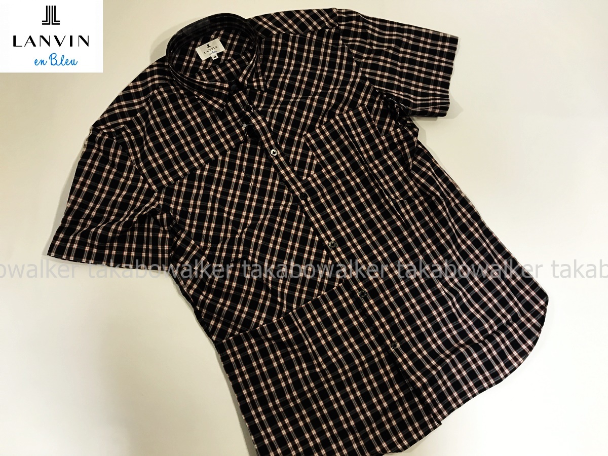 LANVIN en Bleu　ランバンオンブルー　チェック　半袖シャツ(48)[2]