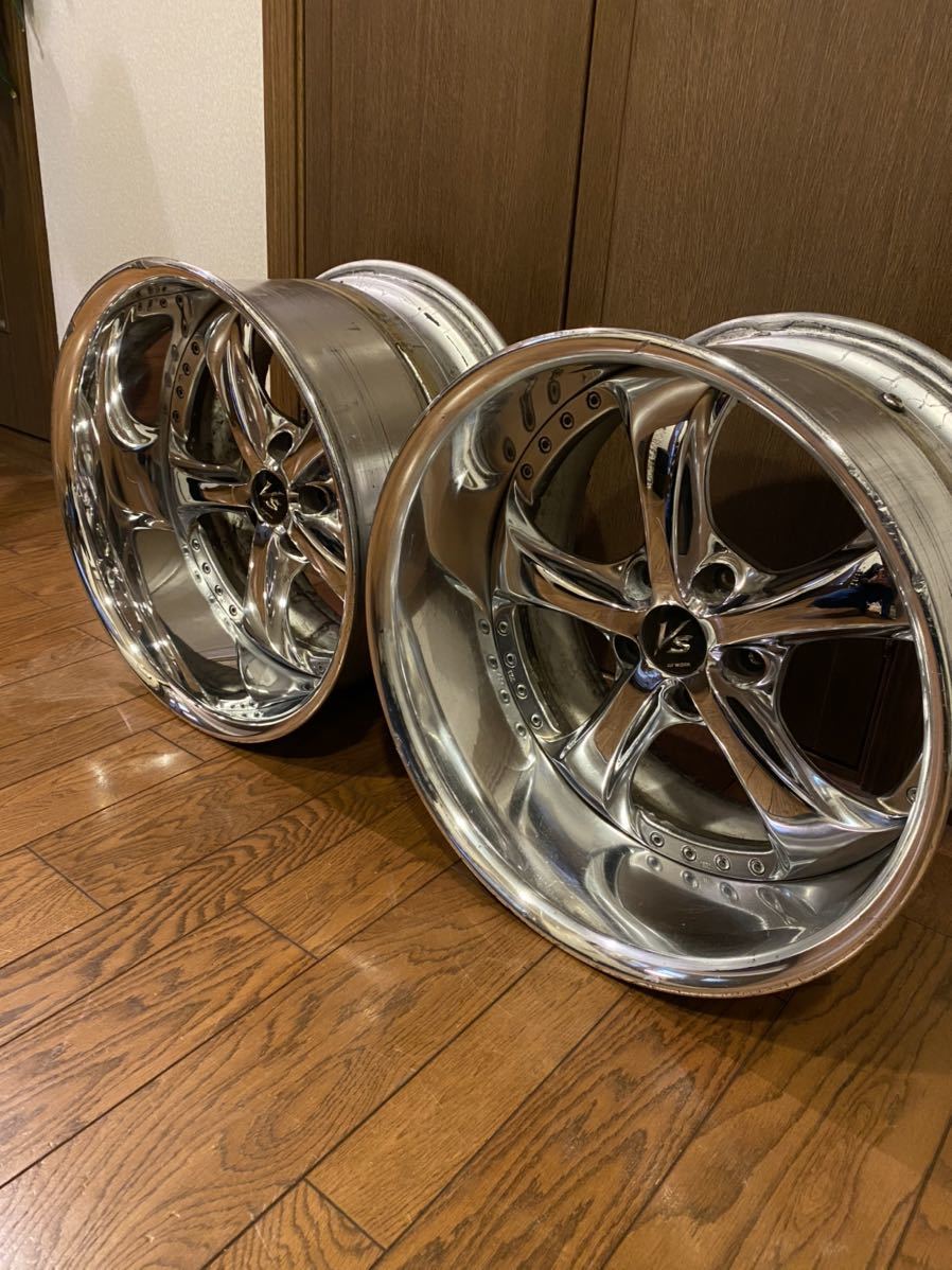 超 WORK VS-KF 18インチ 11J -5 114.3 5穴 2本セット Oディスク メッキ 