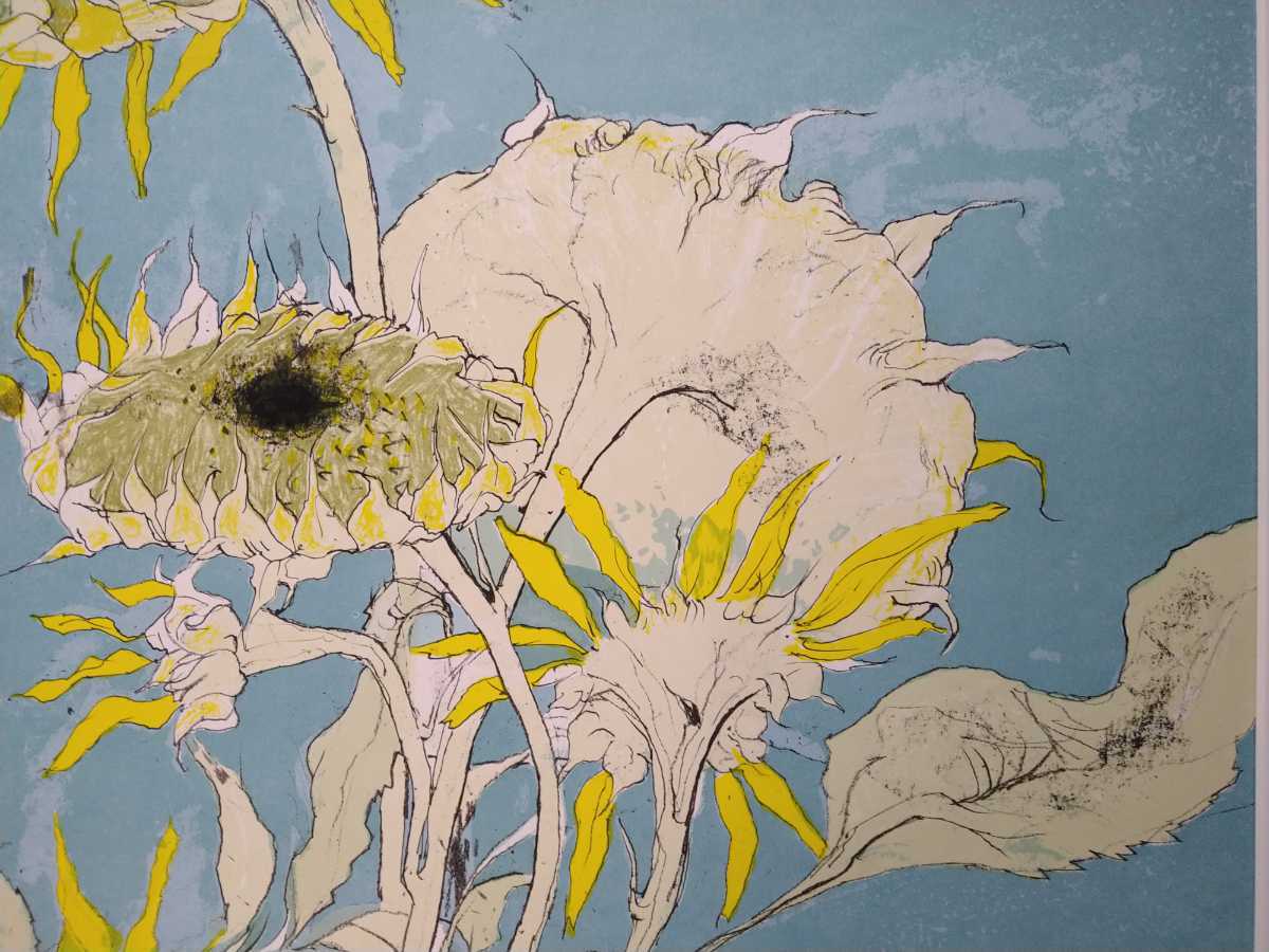 真作保証 ジャン・ジャンセン 大判リトポスター「ひまわり」画55×86cm  