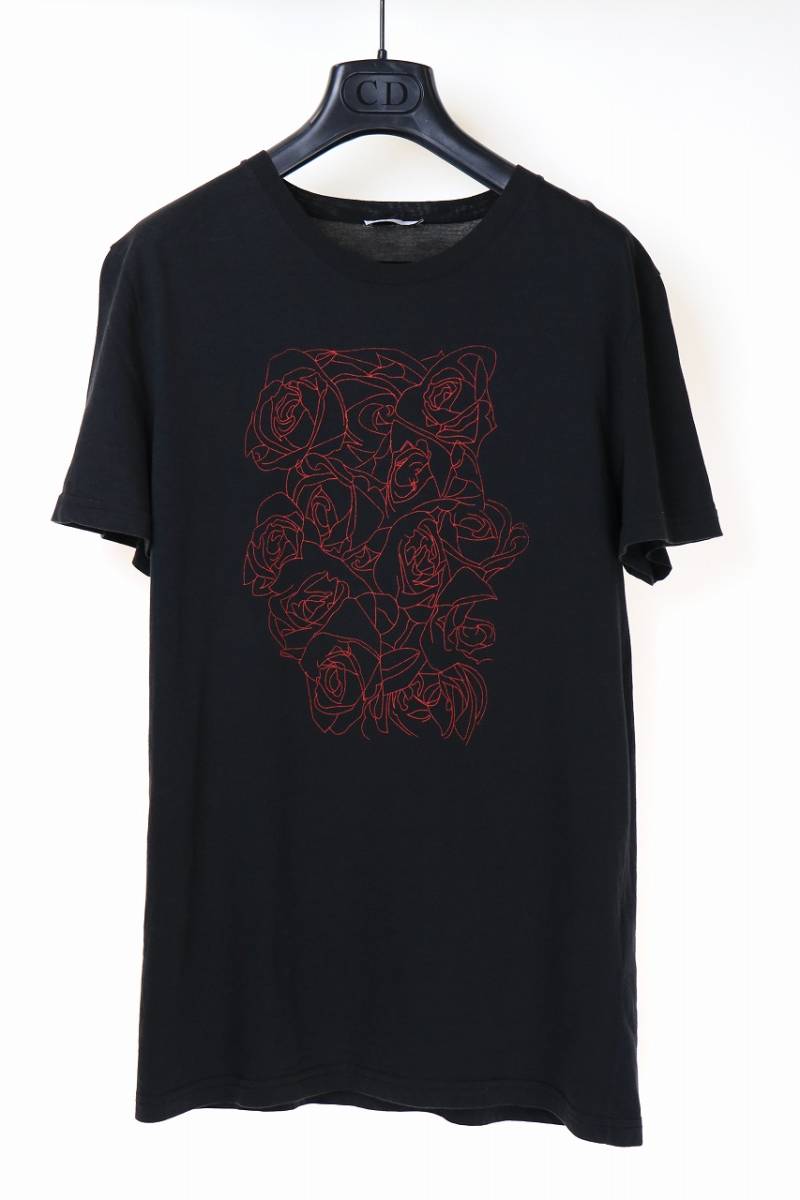 t*m様 Dior homme エディー期 07ss フルレングス 30 正規品 07ss Dior homme Tシャツ 黒×赤 エディスリマン M(Mサイズ